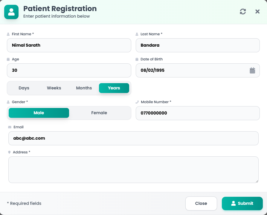 Patient Onboarding Interface