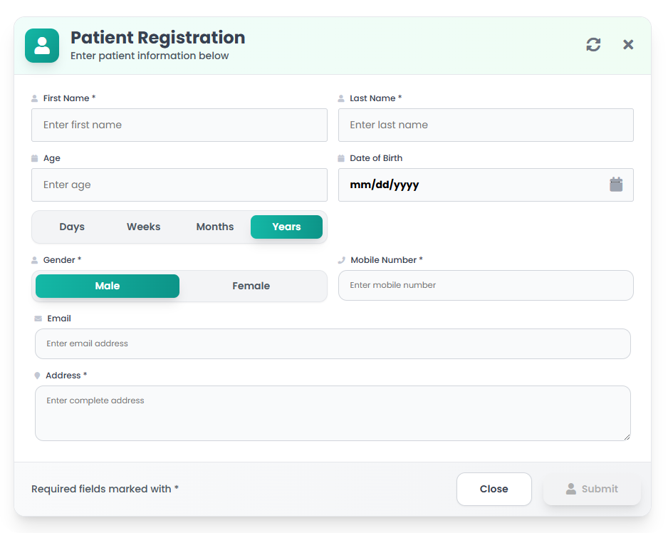 Patient Onboarding Interface